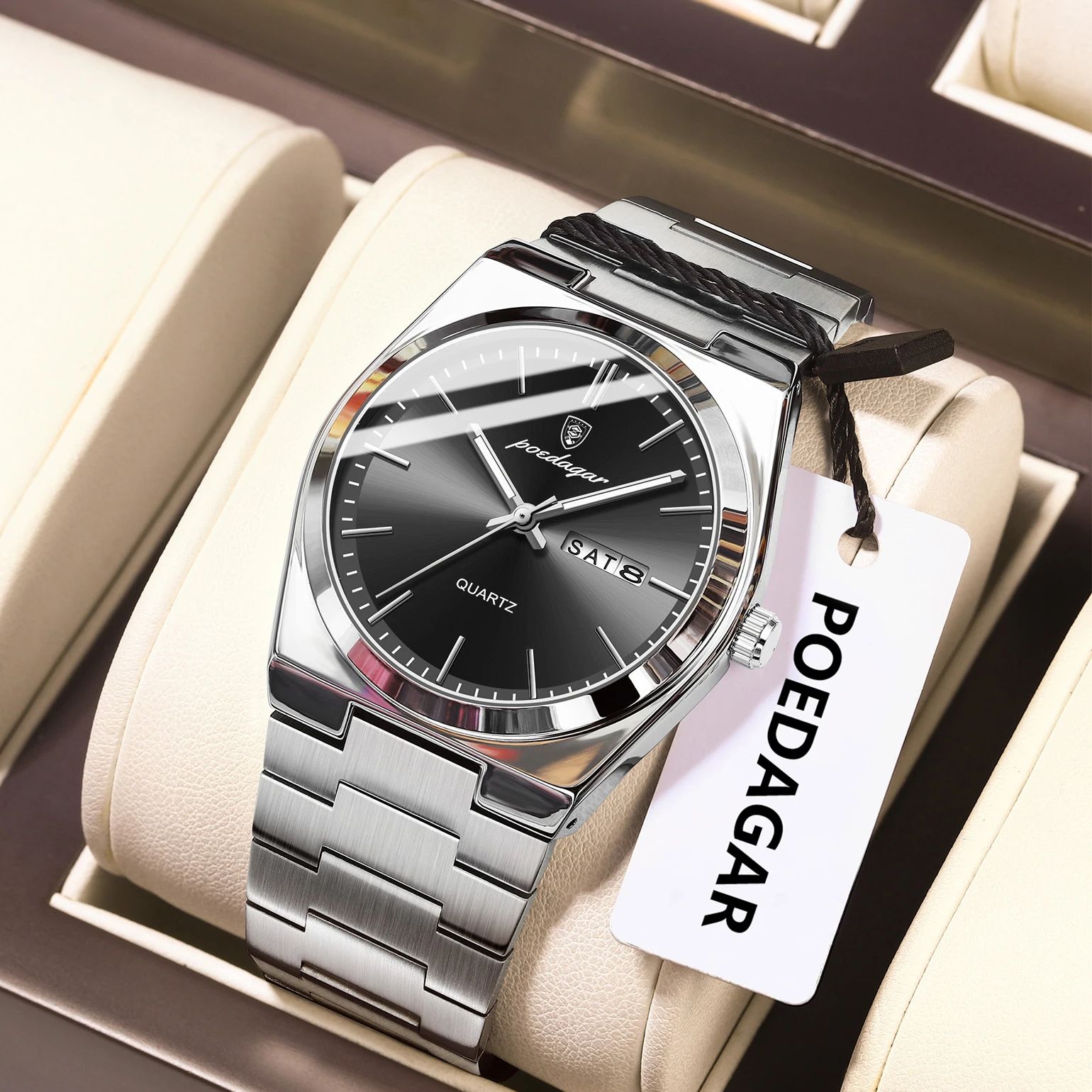 Patek Philippe Watch Nautilus - POEDAGAR 高級メンズクォーツ腕時計 防水 夜光 日付 曜日表示