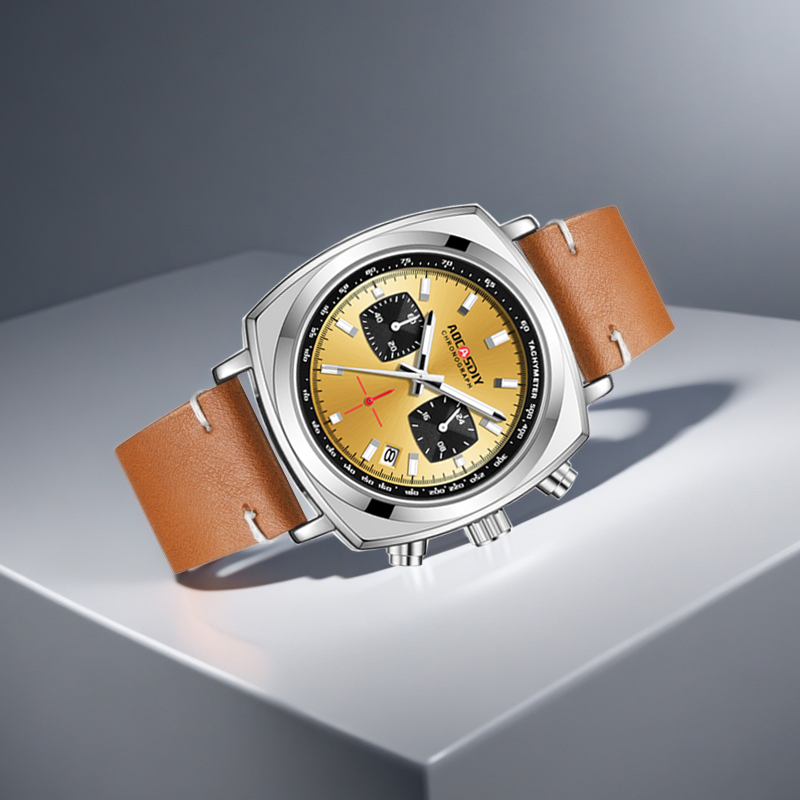 2026年ニュースクエアメンズ腕時計 多機能三つ目六針タイミ - Suede Strap Watch のレビューと価格