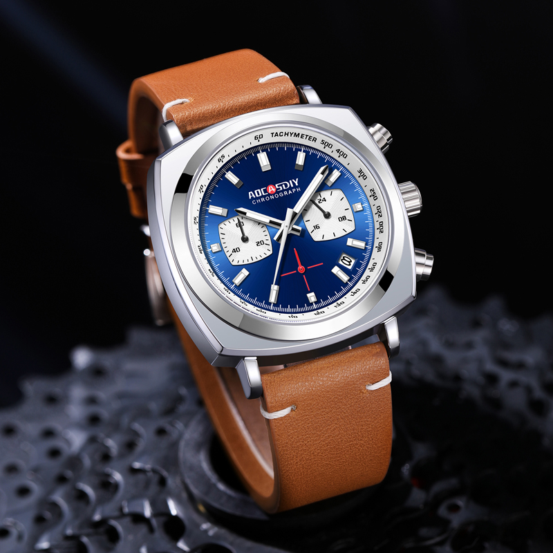 2026年ニュースクエアメンズ腕時計 多機能三つ目六針タイミ - Suede Strap Watch のレビューと価格