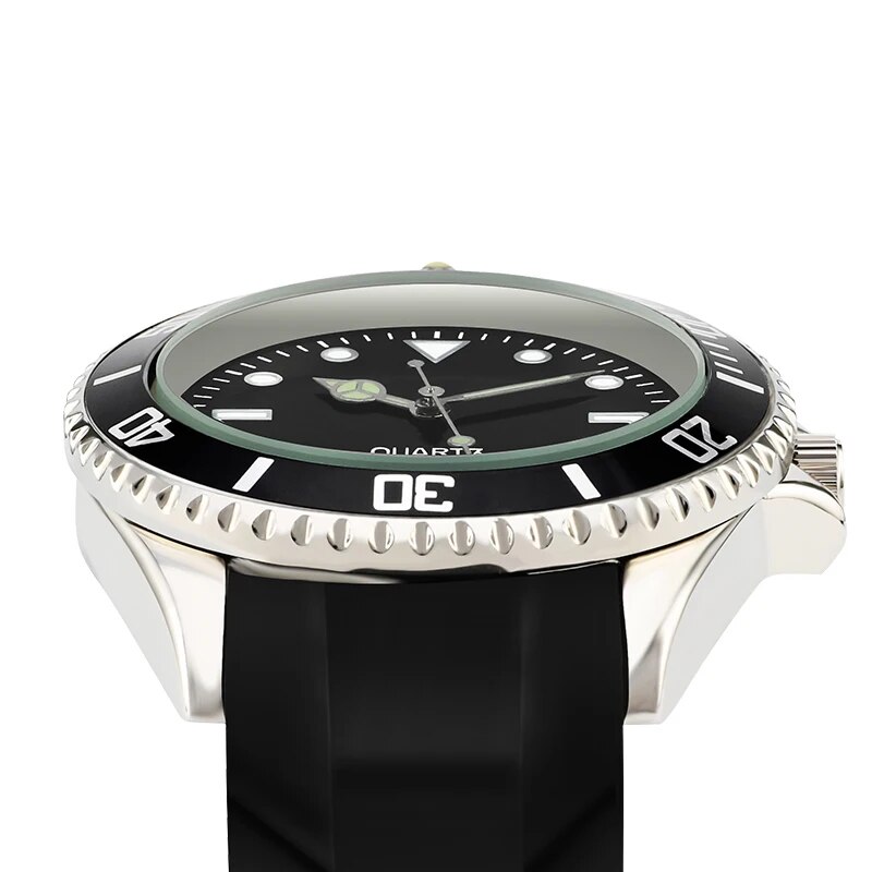 ロータリーベゼルラバーストラップ、アナログクォーツ、日本の動 - Suede Strap Watch のレビューと価格