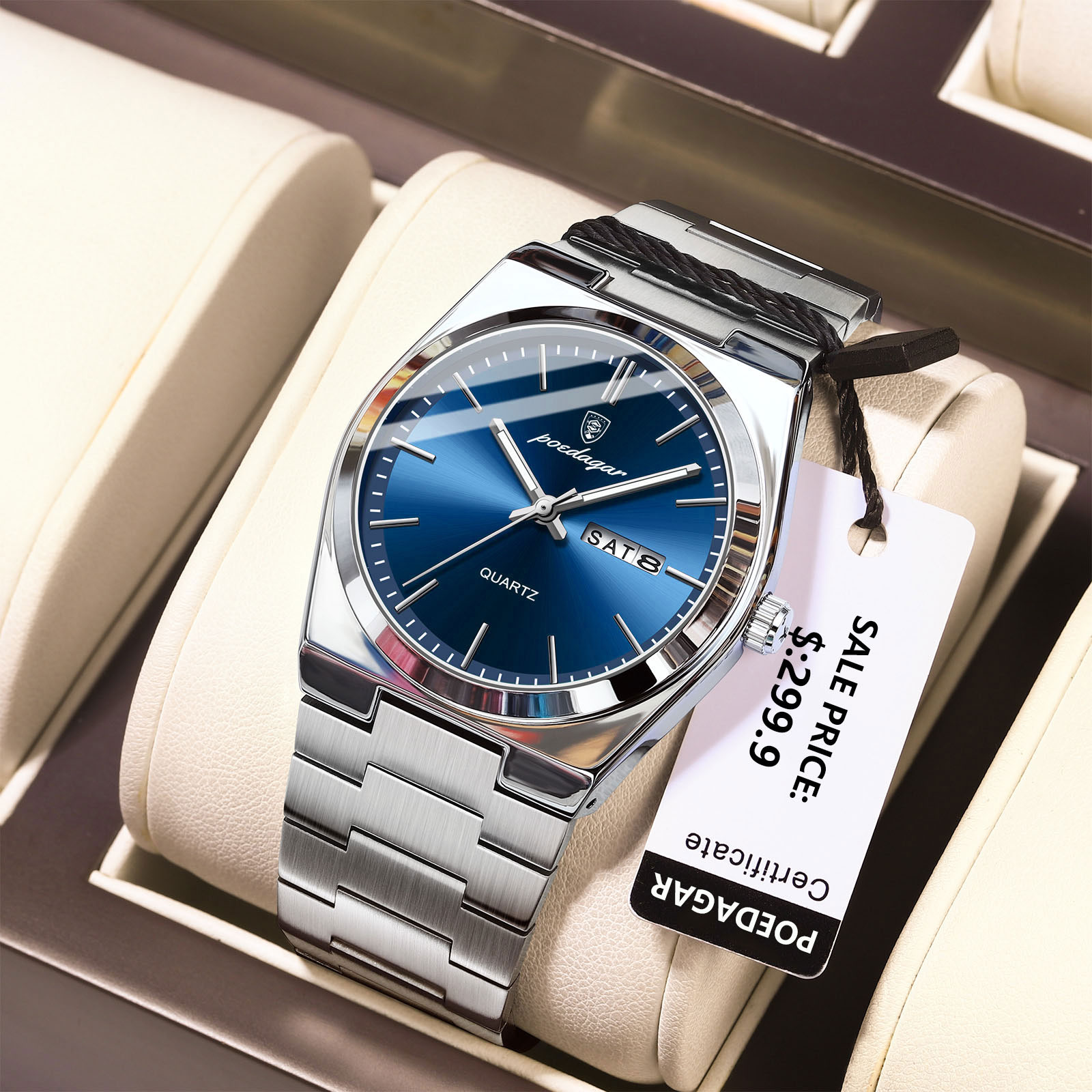 Poedagar 高級腕時計男性用ステンレス鋼防水発光マン腕 - Patek Philippe Watch Nautilus のレビューと価格