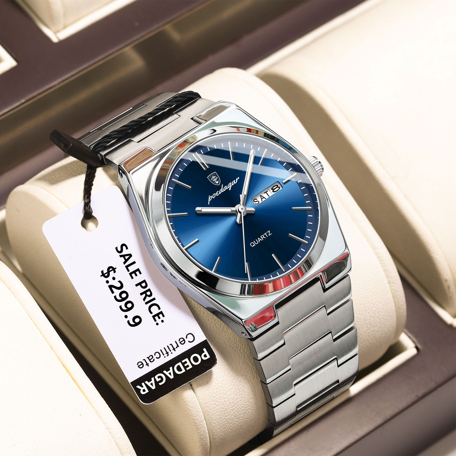 Poedagar 高級腕時計男性用ステンレス鋼防水発光マン腕 - Patek Philippe Watch Nautilus のレビューと価格