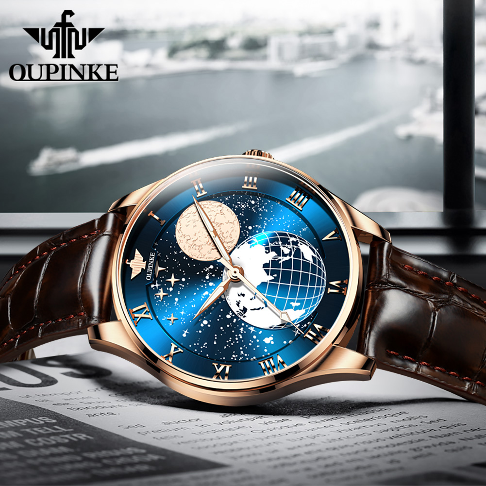 OUPINKE 3177 メンズ腕時計 ローマ数字 自動巻き - Omega Watch Constellation のレビューと価格