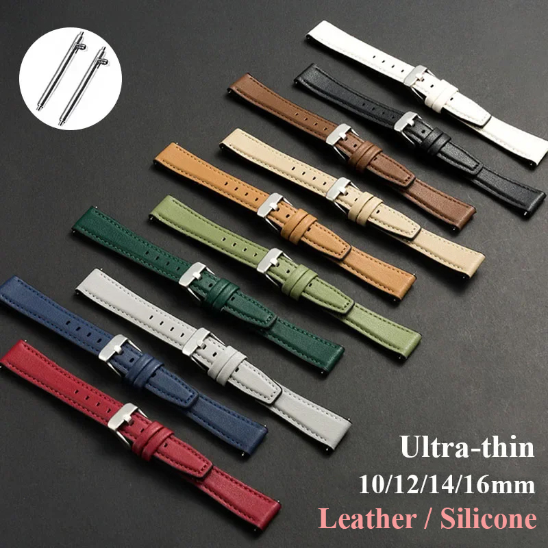 超薄型革時計バンドシリコンリストベルトソフトレザーブレスレッ - Suede Strap Watch のレビューと価格